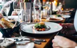 Plate of food on a table